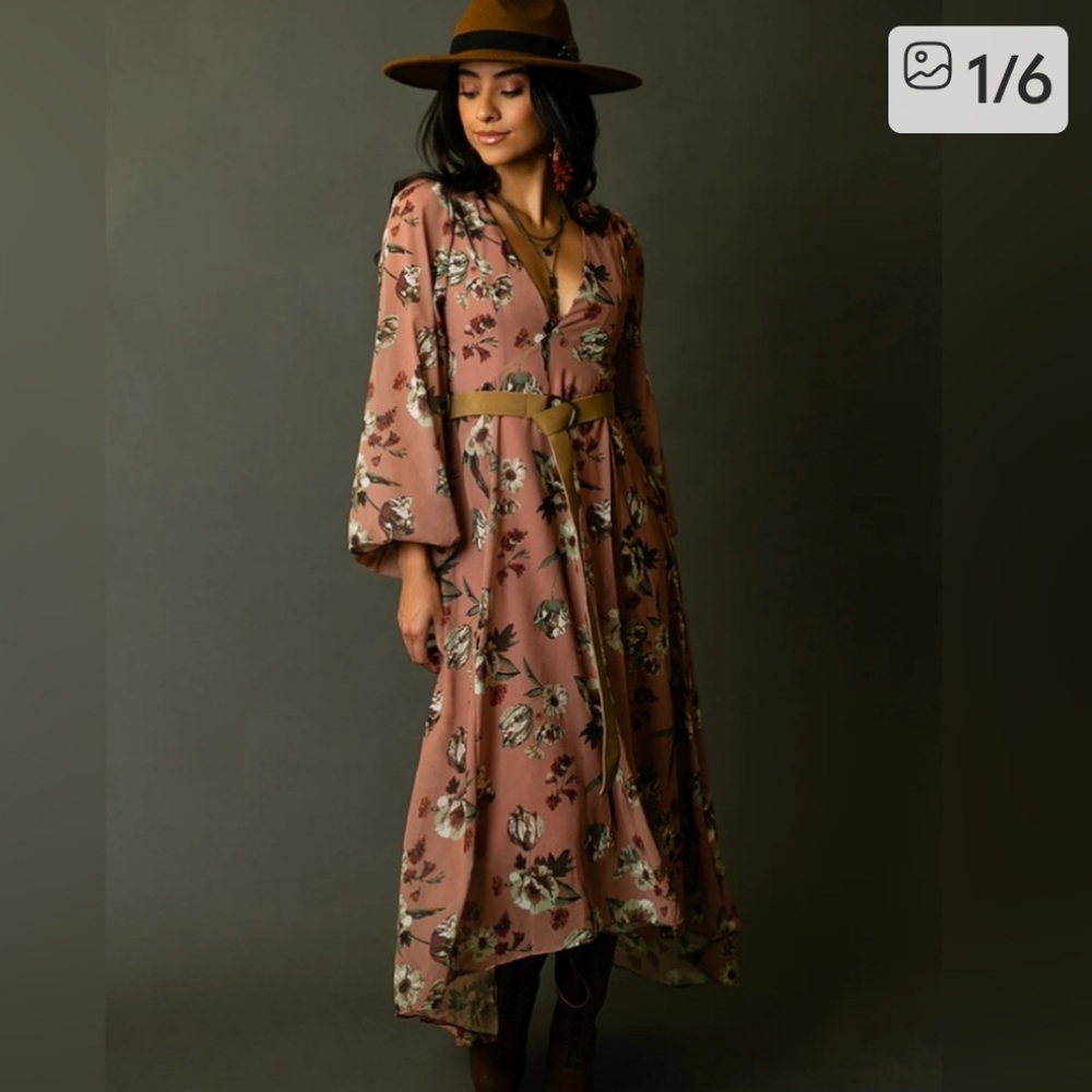 JOYFOLIE Crystal Dress In Pink Floral XXS